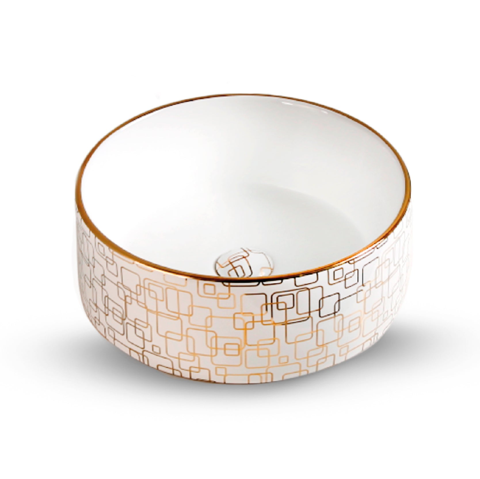 Bowl Loza (038) Mod. Circular Blanco C/Beige 40X40X15 - Fratelli